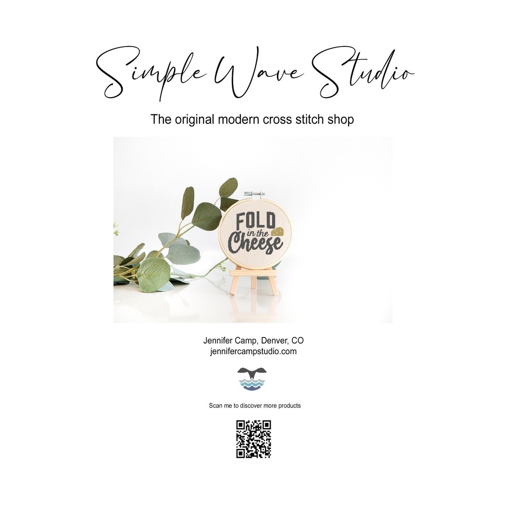 Schitt's Creek - Fold in the Cheese Quote Counted Cross Stitch KIT‎